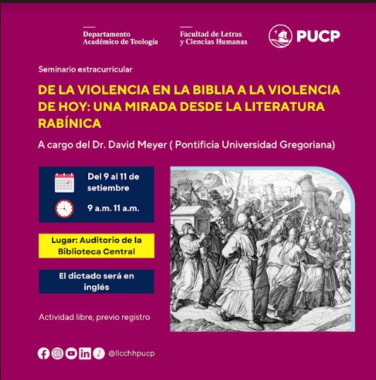 Invitación al seminario De la violencia en la Biblia a la violencia de hoy.