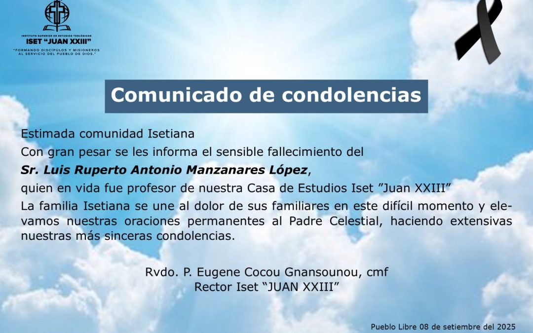 Comunicado de Condolencias