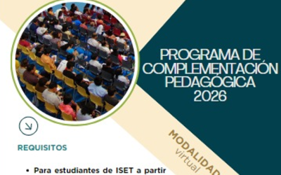 ¡Inscripciones Abiertas! Programa de Complementación Pedagógica ISET 2026 (Modalidad Virtual)