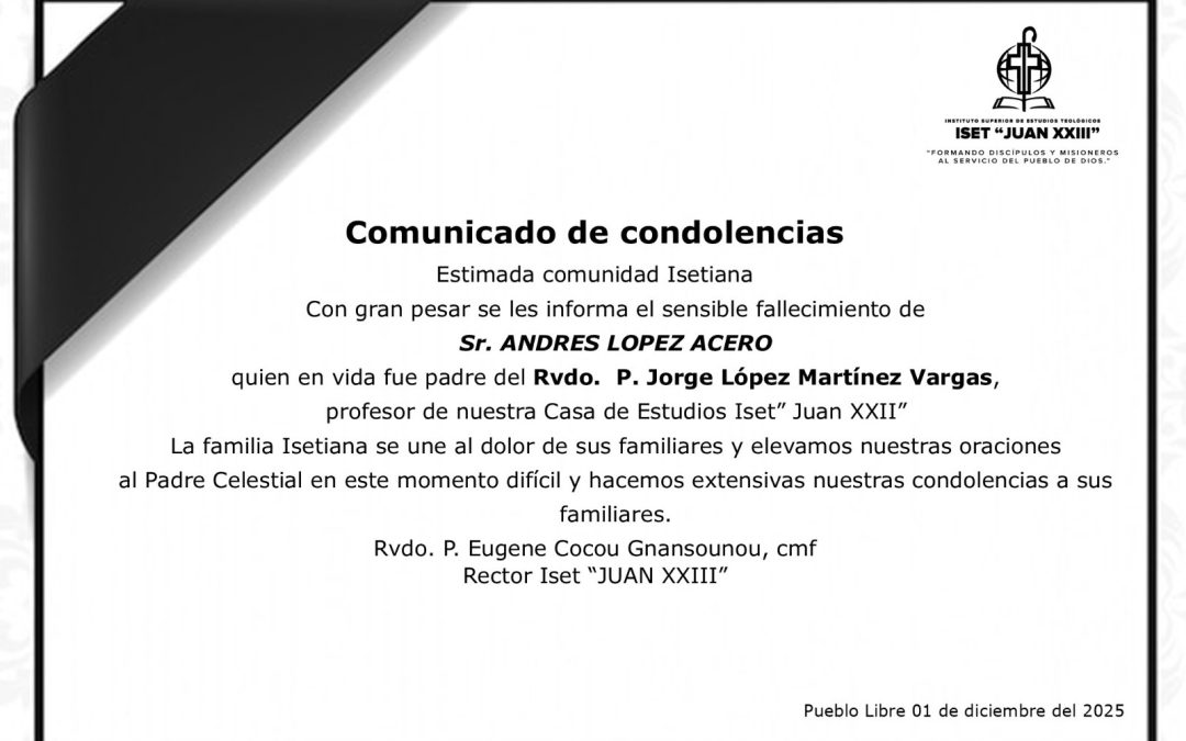 Comunicado de Condolencias